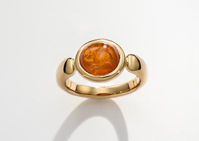 Ring № 27: Mandarin-Granat, Cabochon, 5,83 ct, 750er Roségold